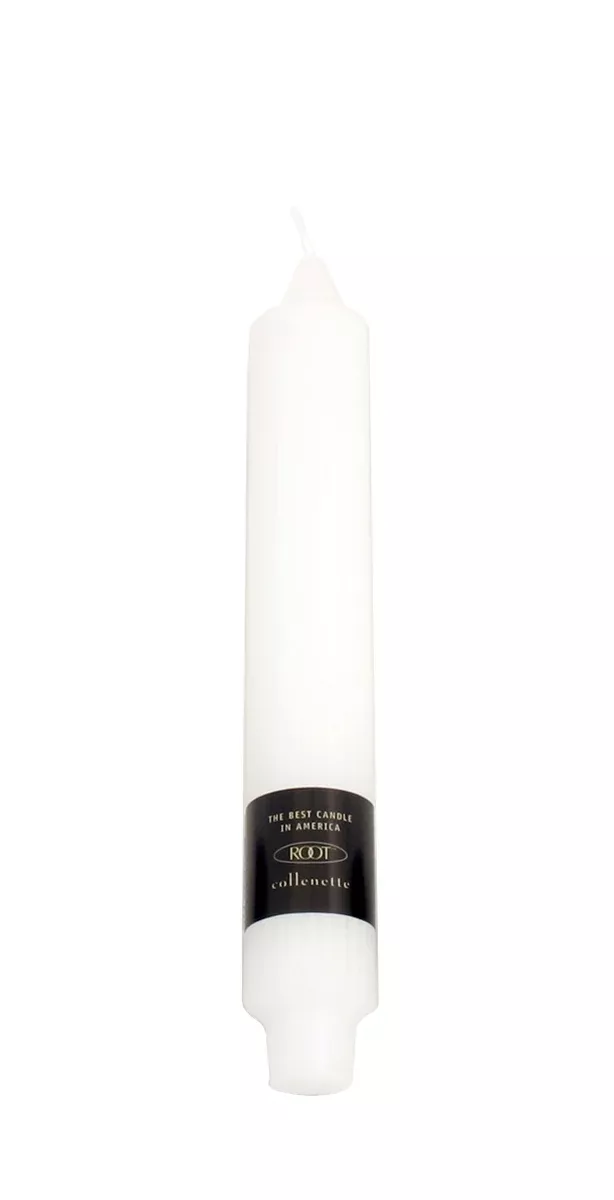 Root Grecian Collenette Candle – White – 9"
