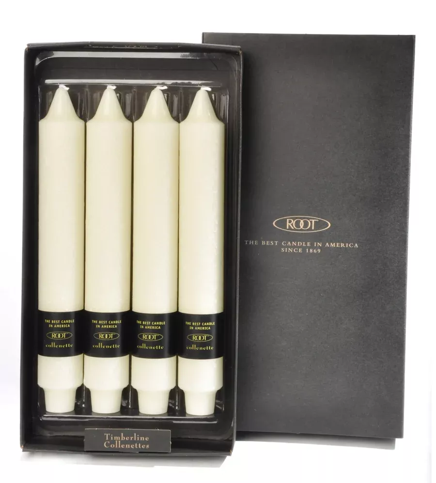 Root Timberline Collenette Candle – Ivory – 9" – Box of 4