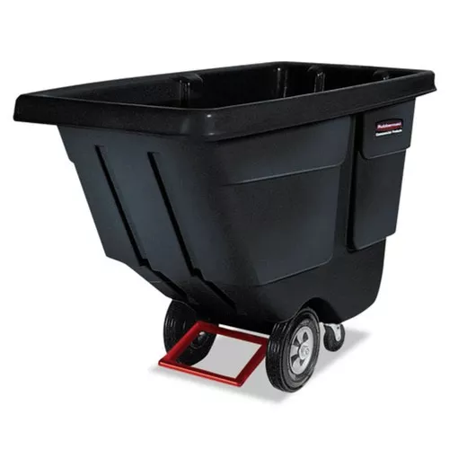 Rubbermaid Commercial FG131400BLA Rotomolded Plastic Rectangular 850 lbs. Capacity Tilt Truck - Black
