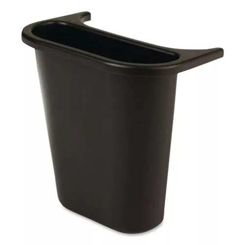 Rubbermaid Commercial FG295073BLA Rectangular Saddle Basket Recycling Bin - Black