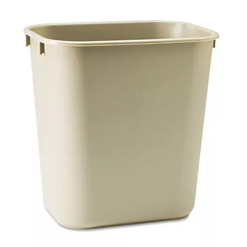 Rubbermaid Commercial FG295500BEIG 3.5-Gallon Rectangular Deskside Wastebasket - Beige