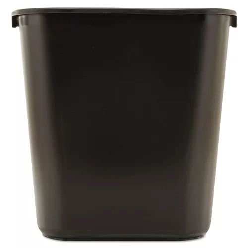 Rubbermaid Commercial FG295600BLA 7-Gallon Rectangular Deskside Wastebasket - Black