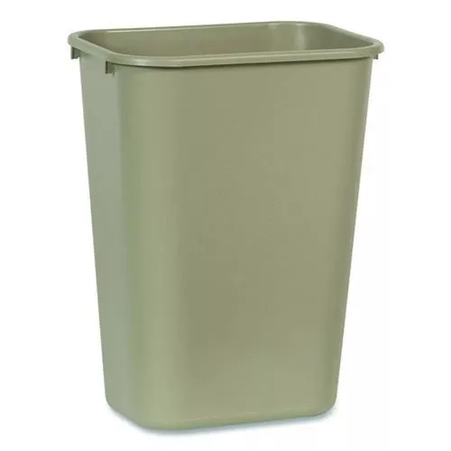 Rubbermaid Commercial FG295700BEIG 10.25-Gallon Rectangular Deskside Wastebasket - Beige