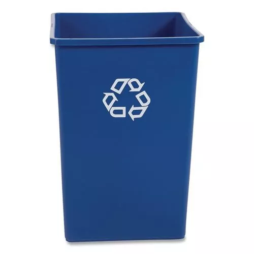 Rubbermaid Commercial FG395873BLUE 35 gal. Plastic Square Recycling Container - Blue