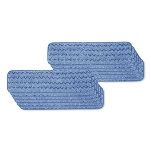 Rubbermaid Commercial FGQ41100BL00 24 in. Long Split Nylon/Polyester Blend Microfiber Wet Room Pads - Blue (12/Carton)