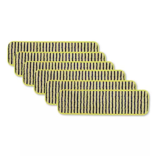 Rubbermaid Commercial FGQ81000YL00 18 in. Vertical Polyprolene Stripes Microfiber Scrubber Pad - Yellow (6/Carton)