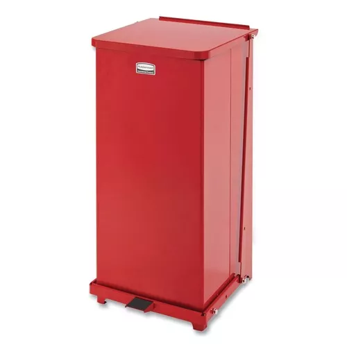 Rubbermaid Commercial FGST24EPLRD 13 gal. Defenders Heavy-Duty Steel Step Can - Red