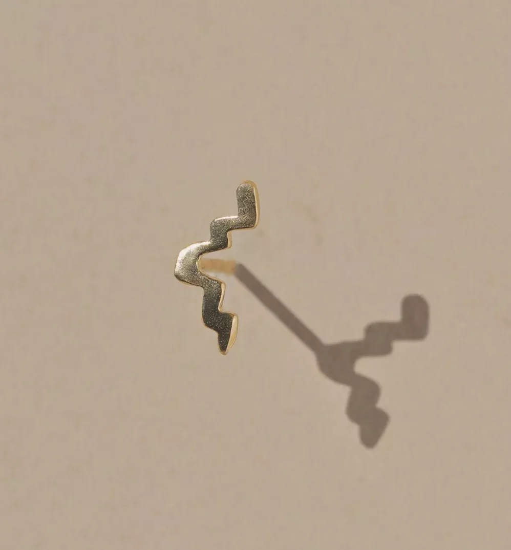 Ruins Stud Earrings - 14k Gold Vermeil