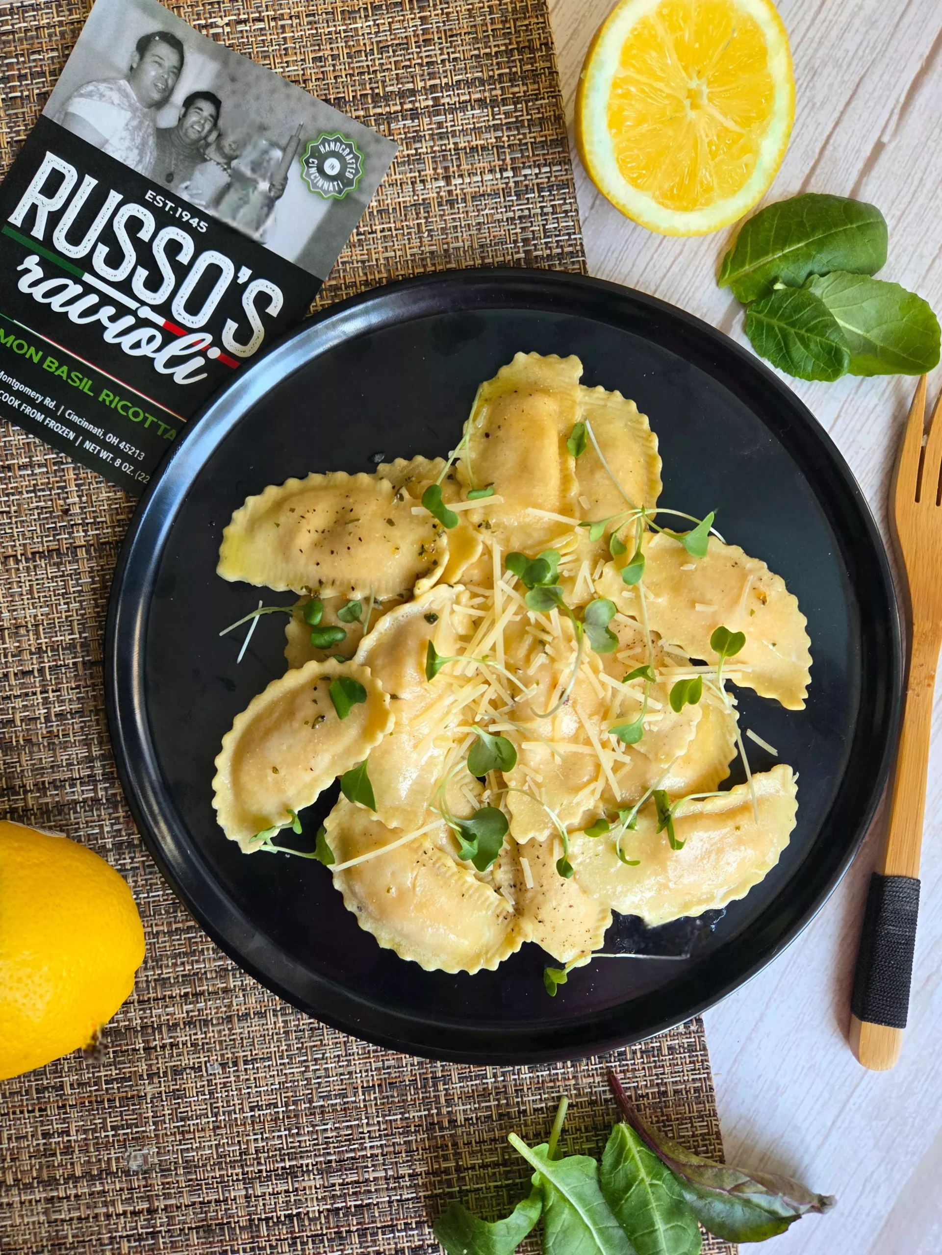 Russo's Lemon Basil Ricotta Ravioli (4 or 8 Pack)