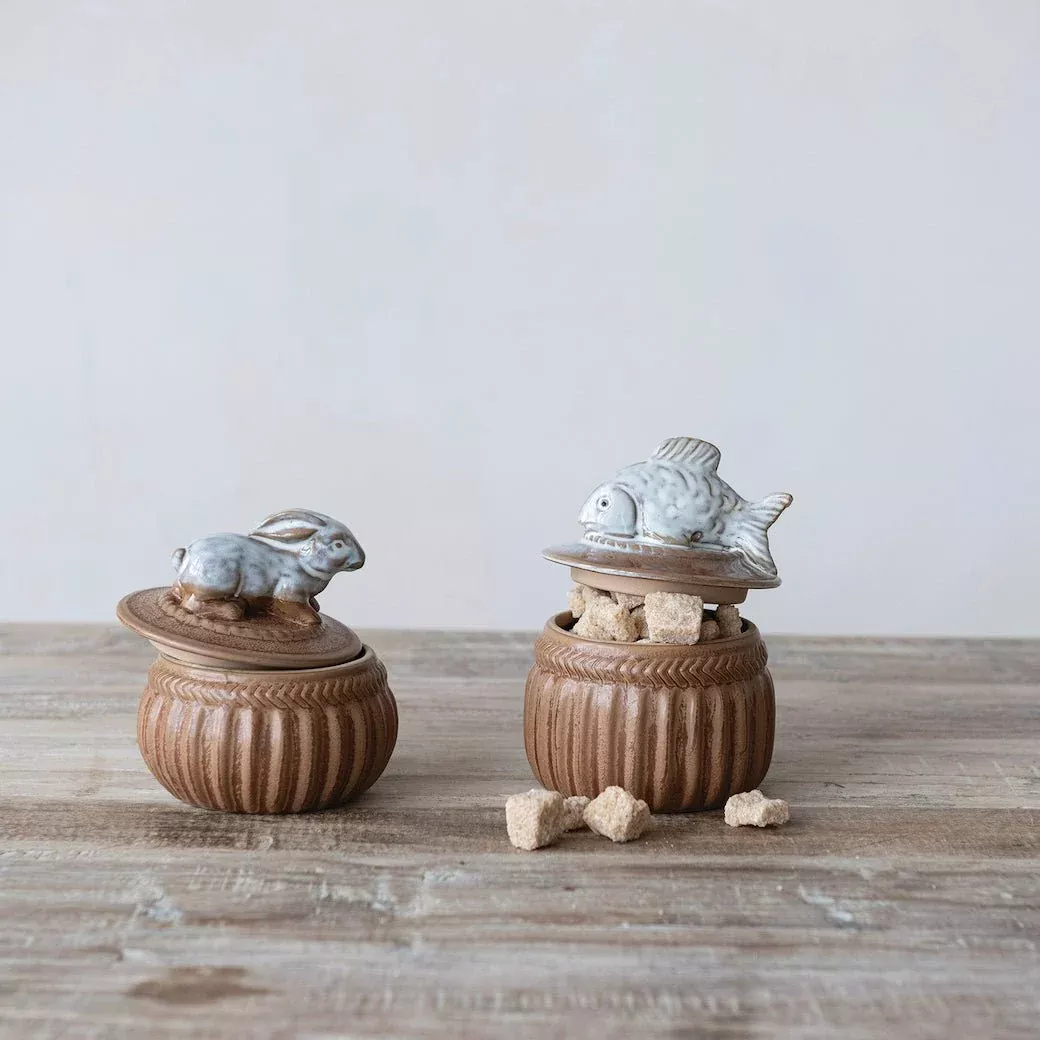 Rustic Stoneware Salt Cellar CHOICE of Style