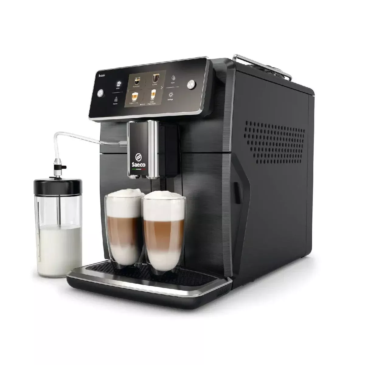 Saeco Xelsis SM7684/04 Super Automatic Coffee & Espresso Machine (Titanium / Black)