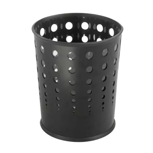 Safco 9740BL 6-Gallon Steel Bubble Wastebaskets - Black