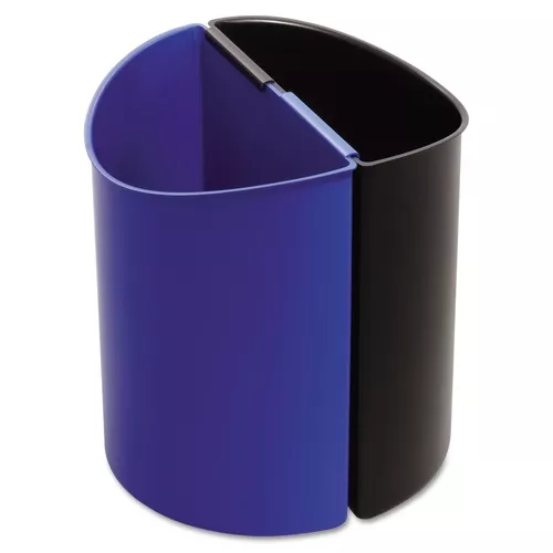 Safco 9927BB 3 Gallon Plastic Desk-Side Recycling Receptacle - Black/Blue