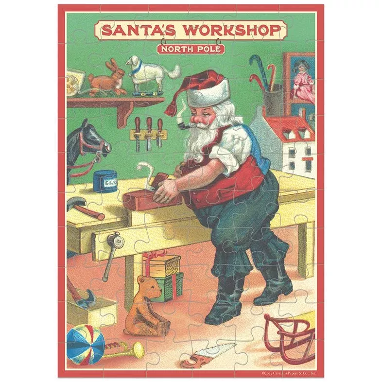 Santa's Workshop Puzzle Greeting Card