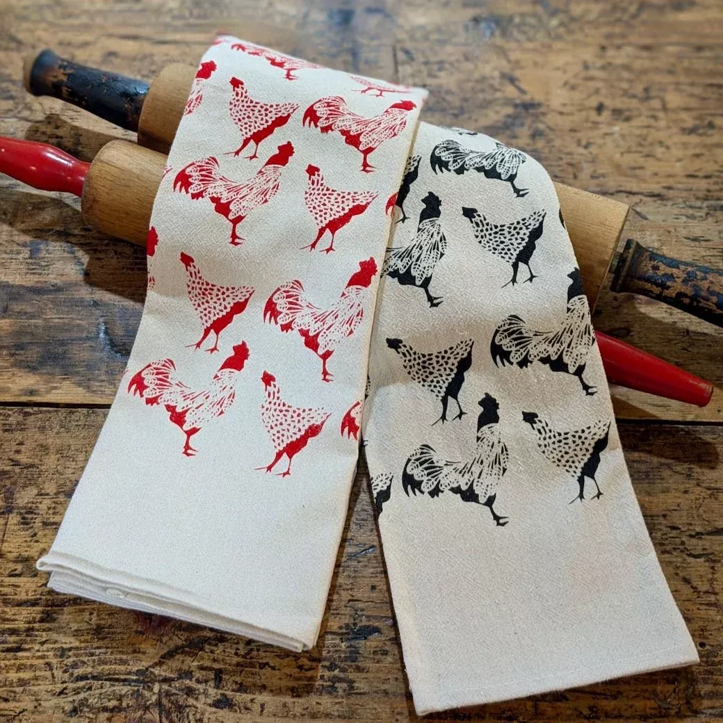 Sassy Hens & Roosters Flour Sack Tea Towel