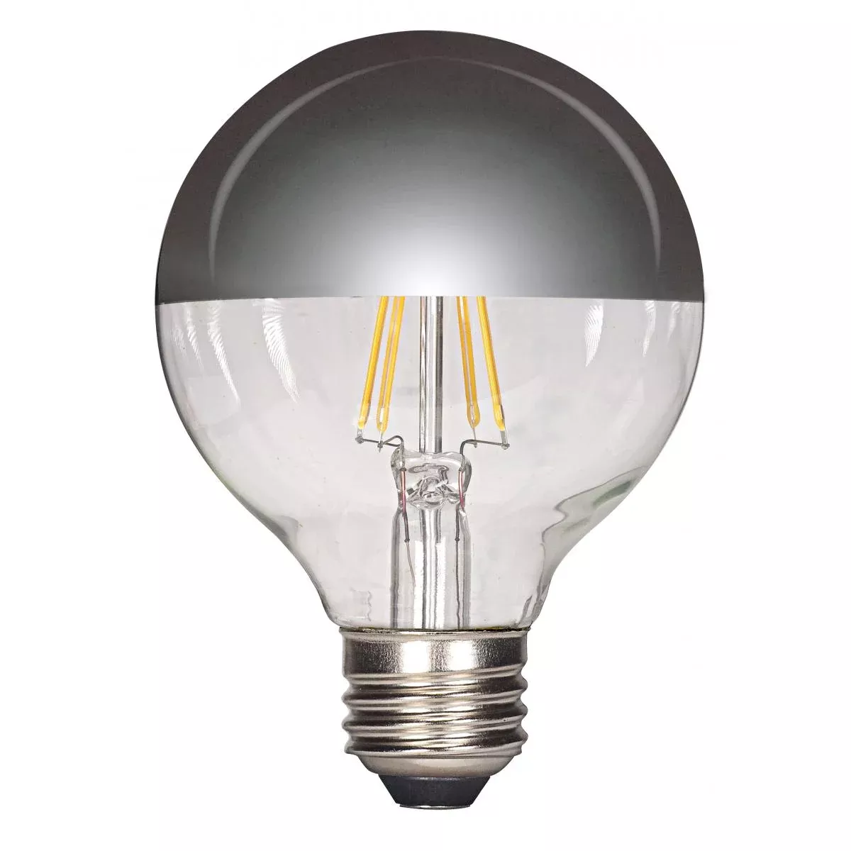 Satco LED G25 Silver Crown Globe Light Bulb – 4.5W – 40W Equivalent – E26 Base –2700K