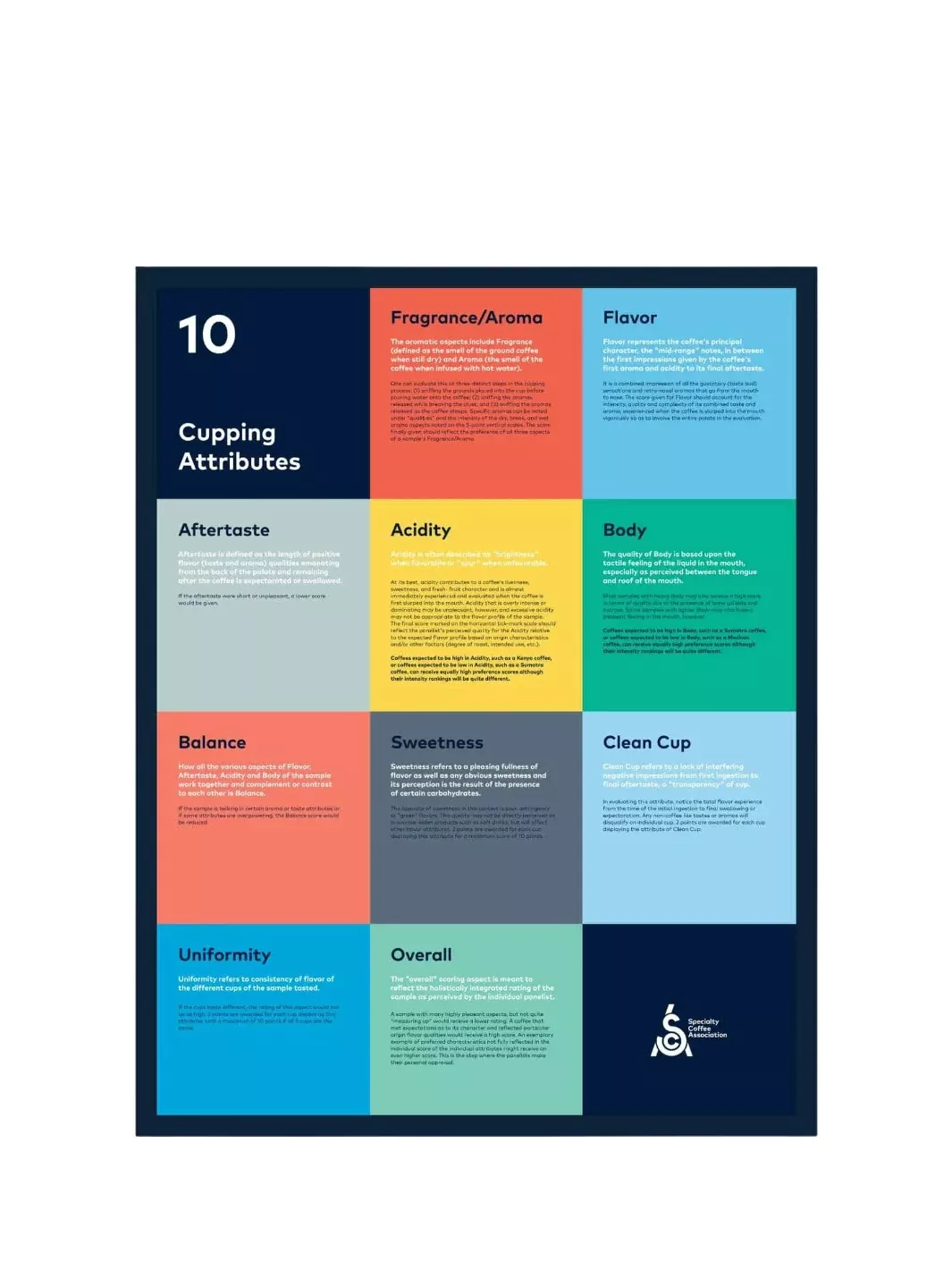 SCA Cupping Attributes Poster