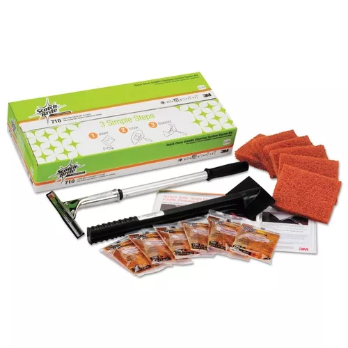 Scotch-Brite PROFESSIONAL 710 Quick Clean Griddle Cleaning System Starter Kit 4 X 5.24 Orange