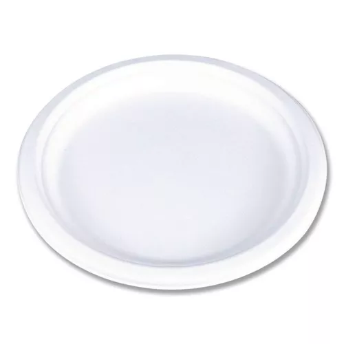 SCT 18160WPF ChampWare Molded Fiber Tableware, Molded Fiber Plate, 10-in dia, White, 125 Plates/Sleeve, 4 Sleeves/Carton