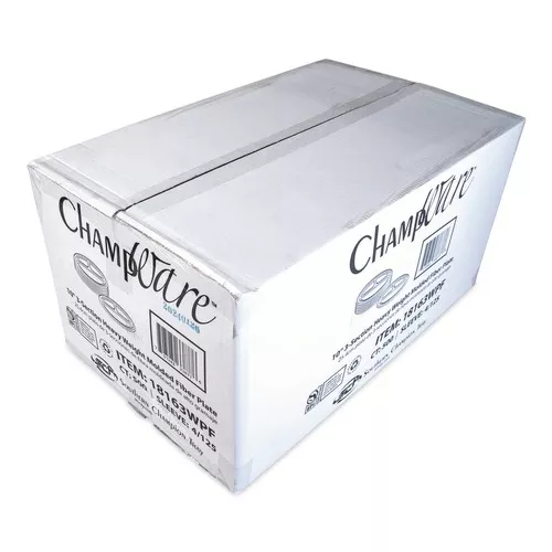 SCT 18163WPF 10 in. Diameter 3-Compartment ChampWare Molded Fiber Plate Tableware - White (500/Carton)