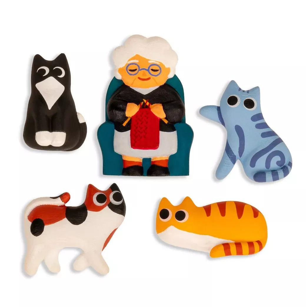 Set of Five Cat Lady Magnets