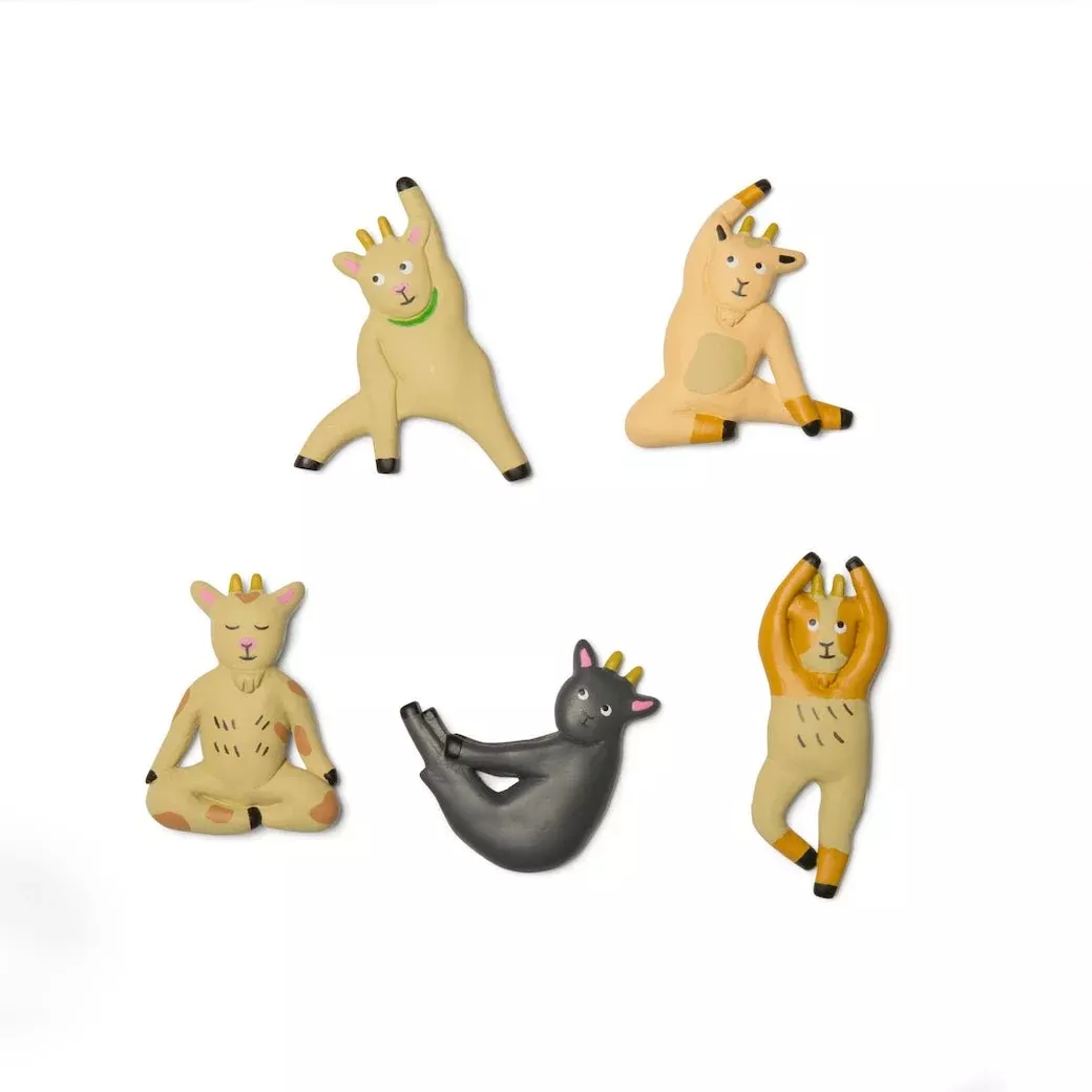 Set of Five Goat Yoga Magnets