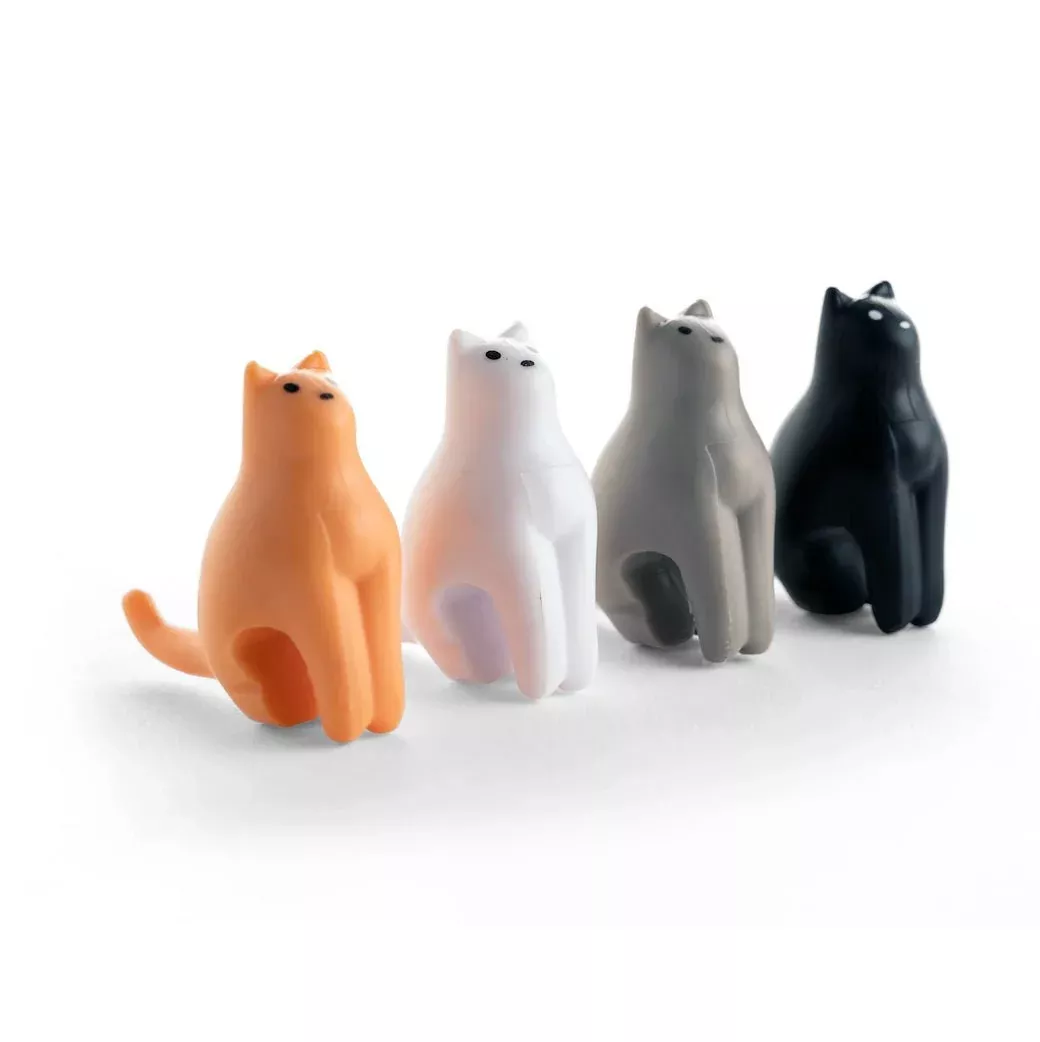 Set of Four Cat Tea Bag Holders