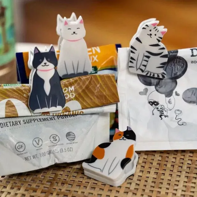 Set of Four Kitty Shaped Bag Clips