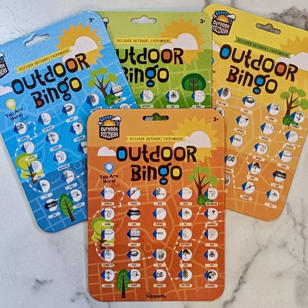 Set of Four Outdoor Discovery Bingo Game Cards