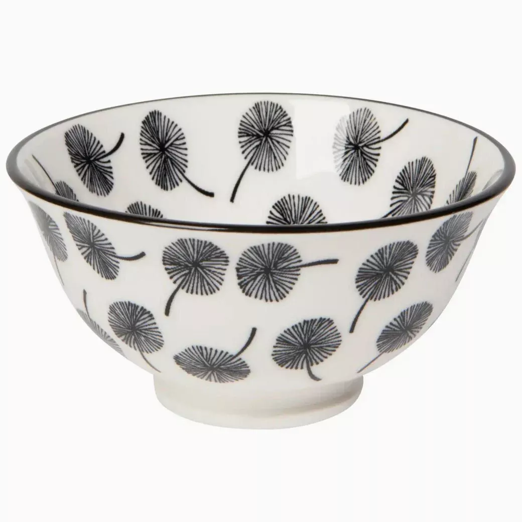 Set of Four Stamped Dandelion Bowls, 3.5” Diameter