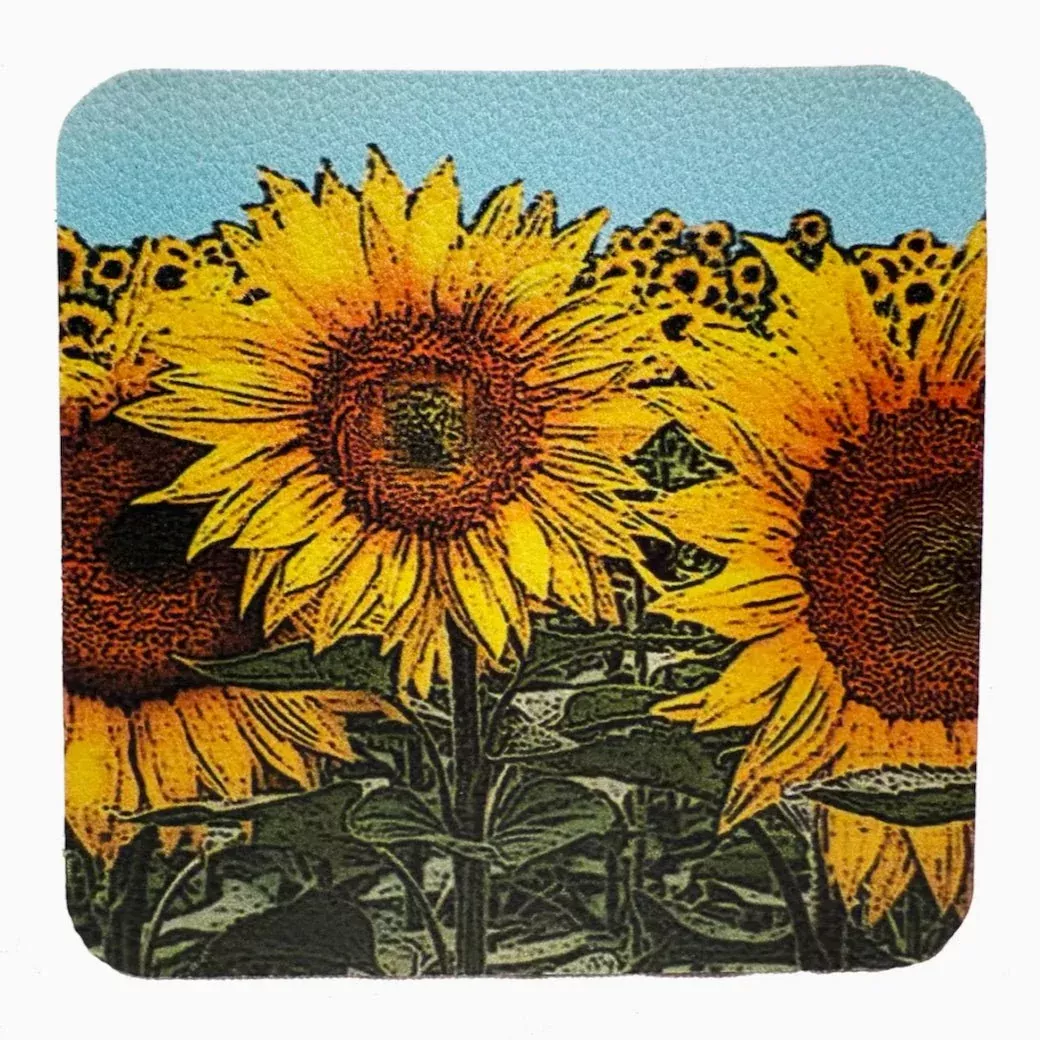 Set of Four Sunflower Drink Coasters