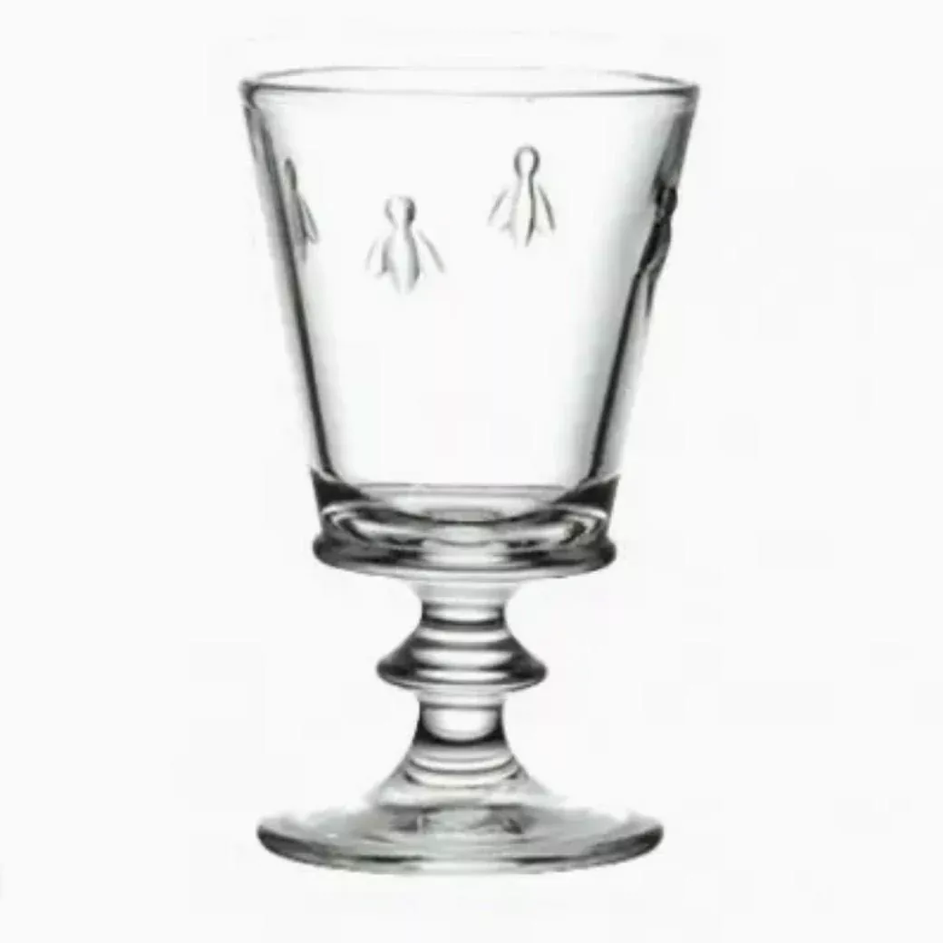 Set of Six French Embossed Bee Wine/Water Glasses