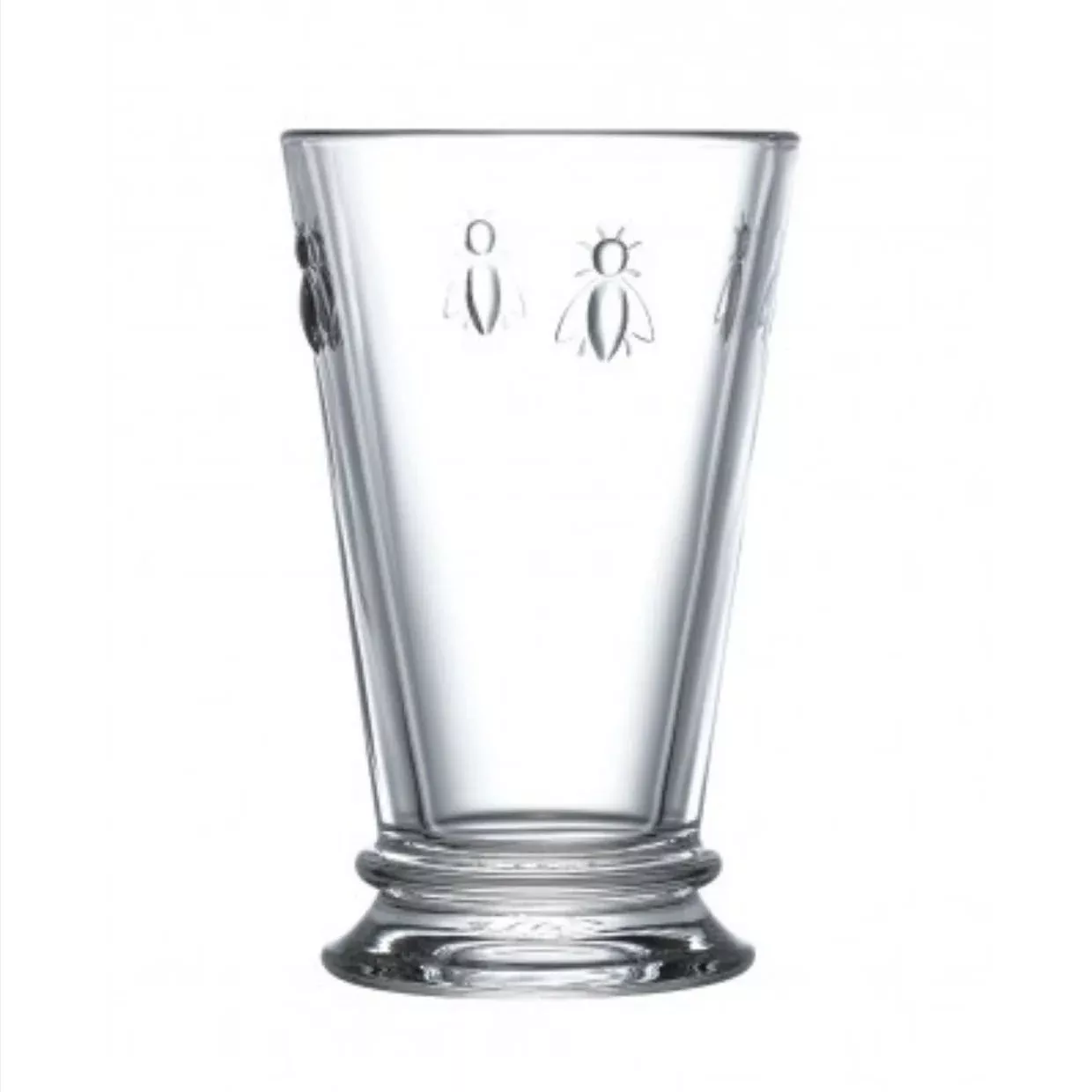 Set of Six French Iced Tea Glasses Embossed Bee 10.5 oz