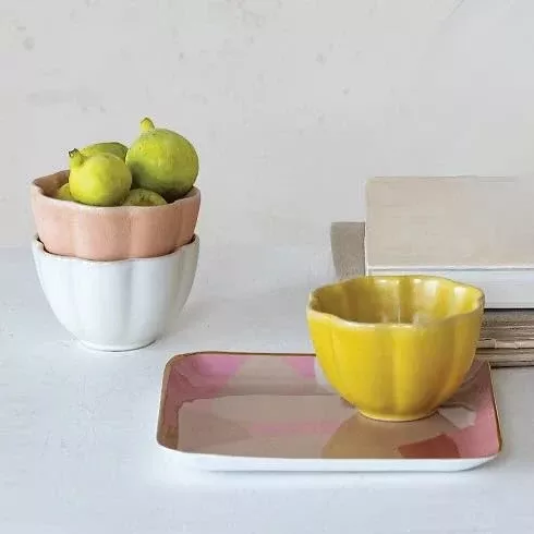 Set of Three Small Flower-Shaped Bowls