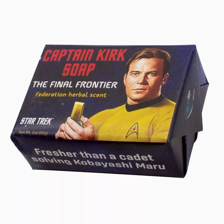 Set of Two Petite Star Trek Captain Kirk Boldly Go Soap Bars