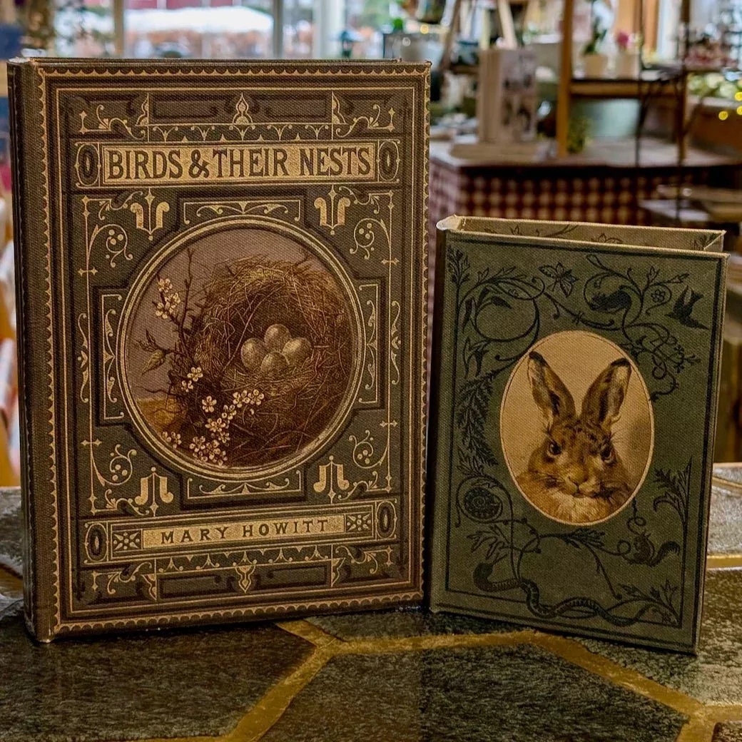 Set of Two Vintage-Style Spring & Easter Storage Books