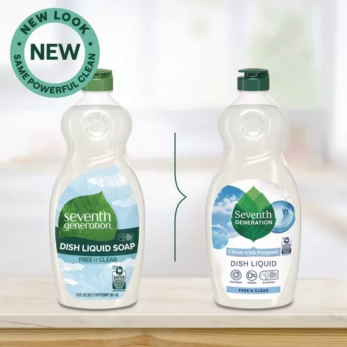 Seventh Generation 10732913449863 19 oz. Bottle Natural Dishwashing Liquid - Free and Clear