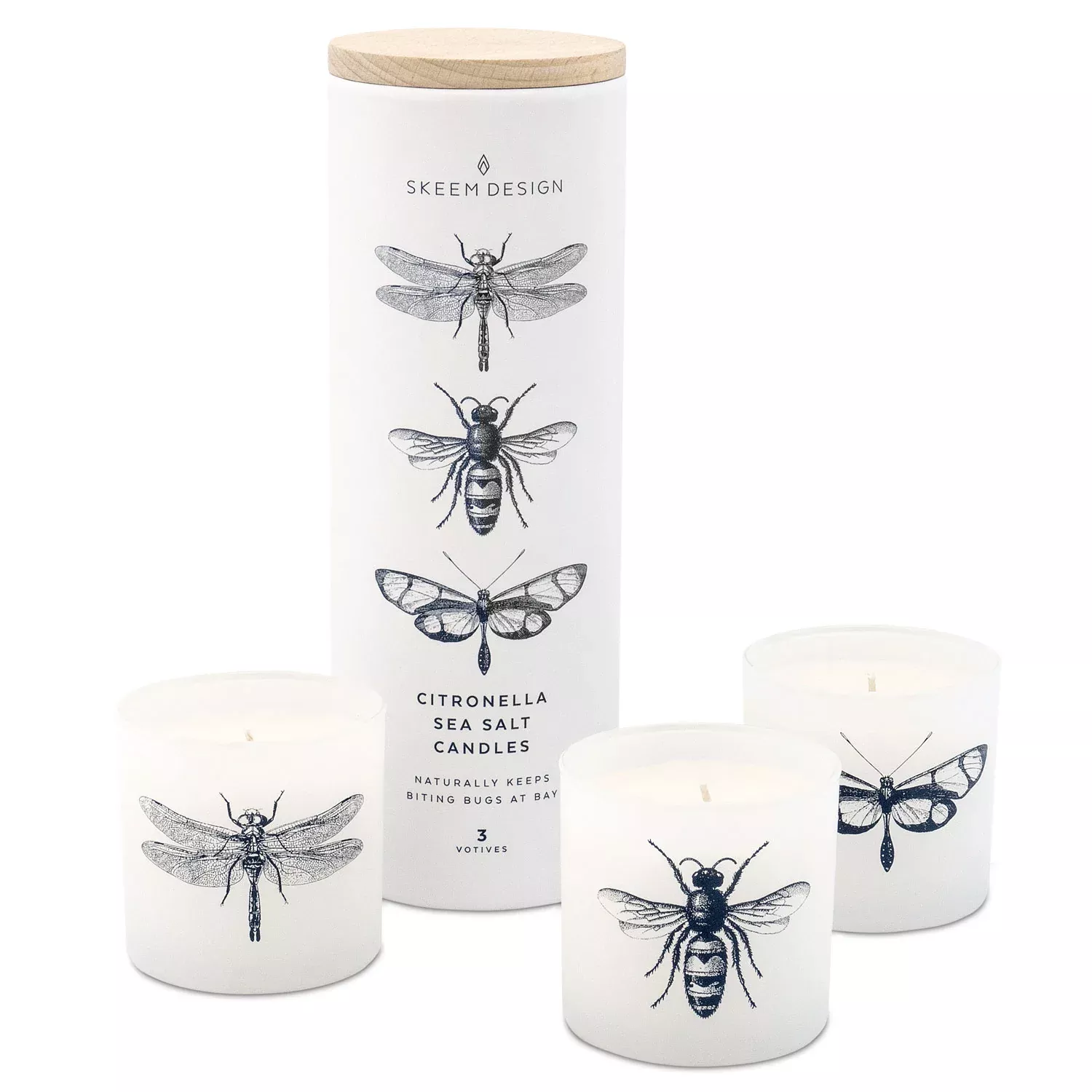 Skeem Design Citronella Sea Salt Votive Set – Set of 3