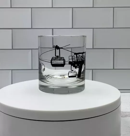 Ski Lift Rocks Glass- pickup only
