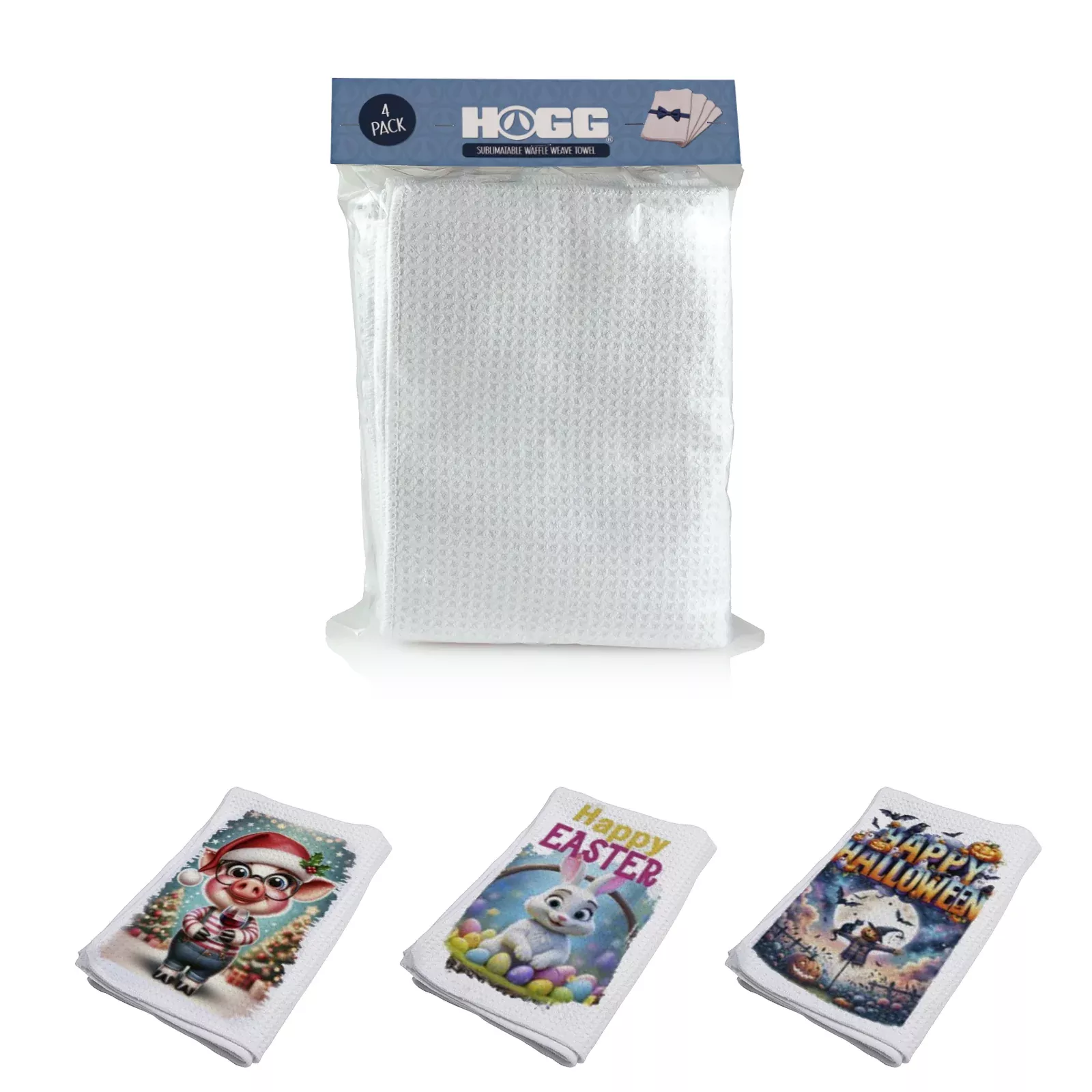 Small Sublimatable Waffle Weave Towel - 4 Pack