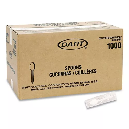 SOLO RSW3-0007 Teaspoon Individually Wrapped Reliance Mediumweight Cutlery - White (1000/Carton)