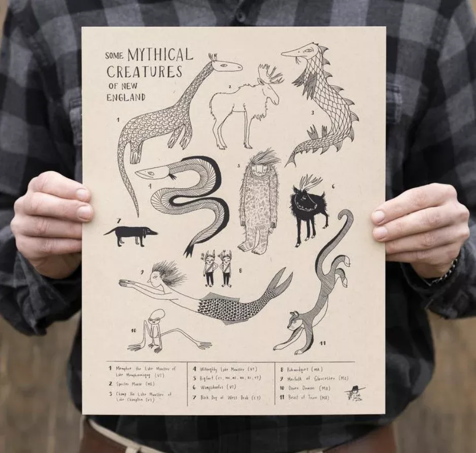 Some Mythical Creatures Art Print - 11x14