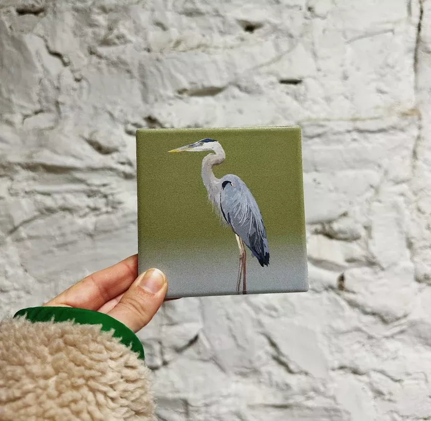 Stone Bird Coaster - Great Blue Heron