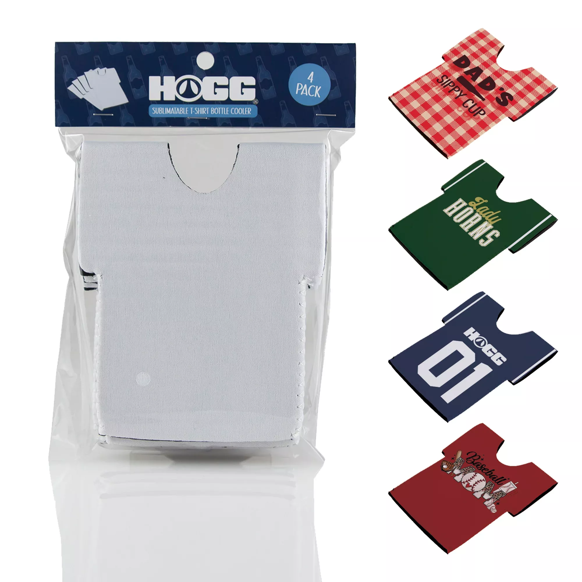 Sublimatable T-Shirt Bottle Cooler - 4 Pack