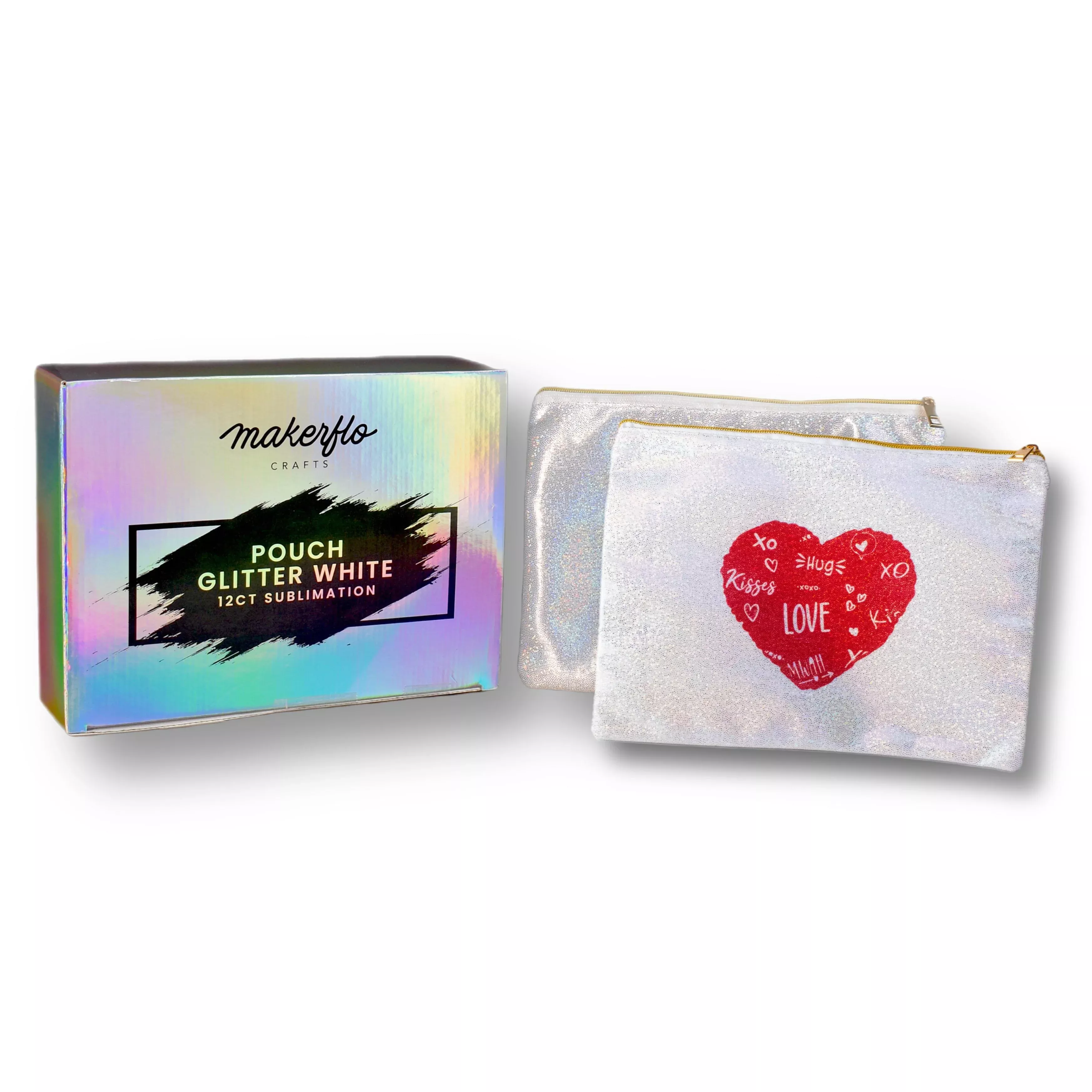 Sublimation Pouch - Glitter White