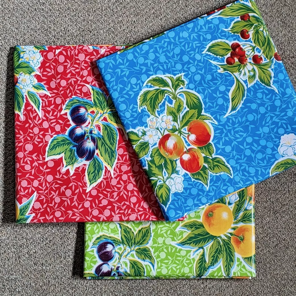 Summer Fruit Oilcloth Tablecloth Choice of Color and Size