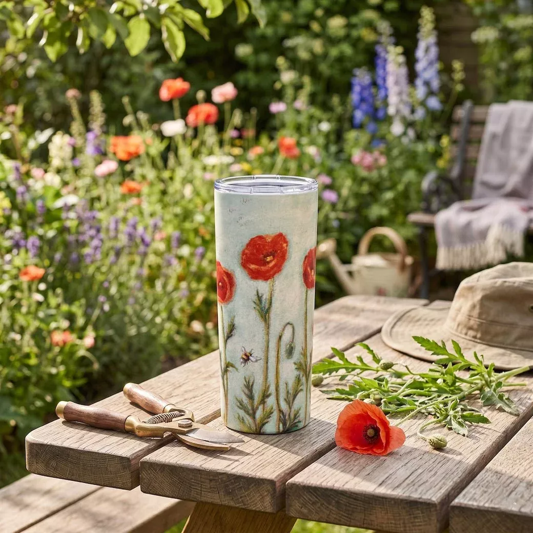 Summer Poppies Insulated Coffee Tumbler