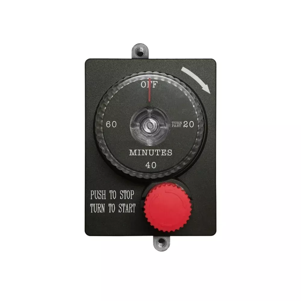 Summerset Mechanical timer with manual emergency shut-off. 1 hour countdown timer