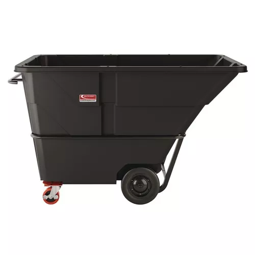 Suncast Commercial RMTTHD200 2 cu. Yd. 2,300 lbs. Capacity Forkliftable Frame Heavy Duty Tilt Truck - Black/Red