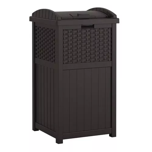 Suncast GHW1732BK Trash Hideaway 30-Gallon Plastic Waste Bin - Black